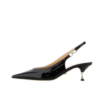 MACH & MACH Crystal Slim Heel High Heels 5.5cm Women's Black