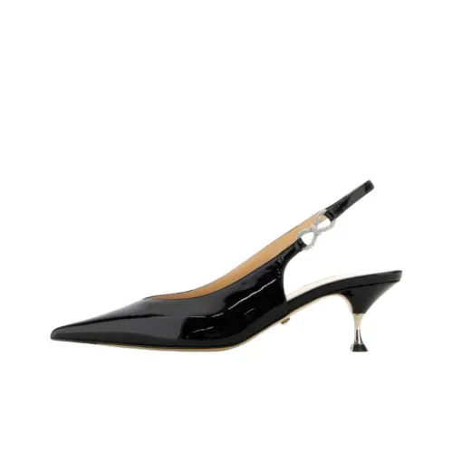 MACH & MACH Crystal Slim Heel High Heels 5.5cm Women's Black