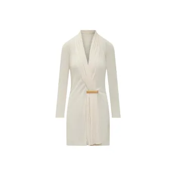 TOM FORD V Neck Draped Mini Dress