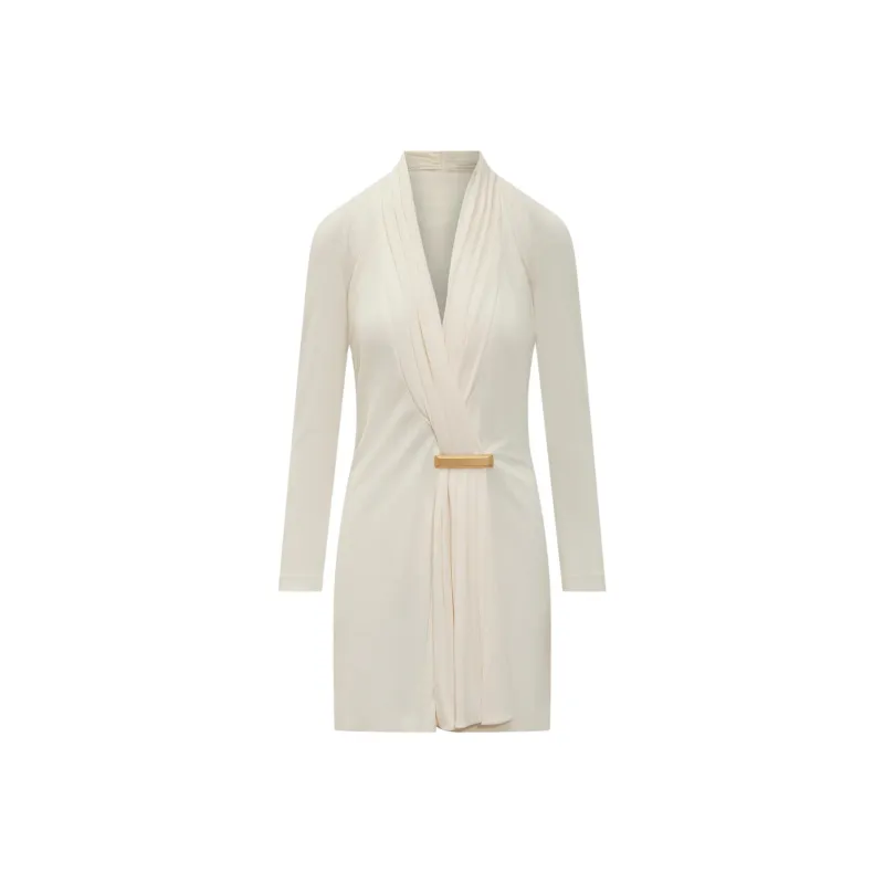 TOM FORD V Neck Draped Mini Dress-0