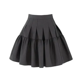 SOON FLOWER Casual Short Skirts Women's Gray