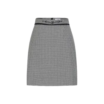 JZ. ANNAKRO Casual Short Skirts Women's Black Plaid