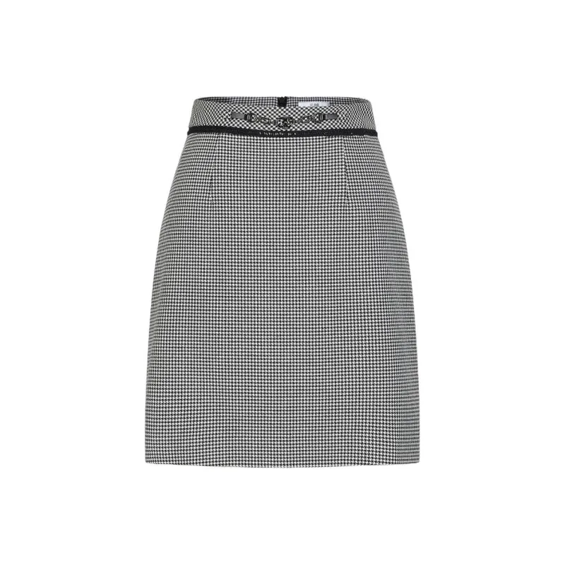 JZ. ANNAKRO Casual Short Skirts Women's Black Plaid-0