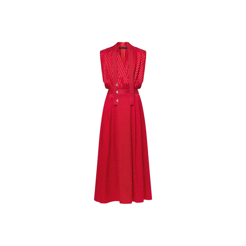 LOUIS VUITTON Striped Lavallière Dress-0