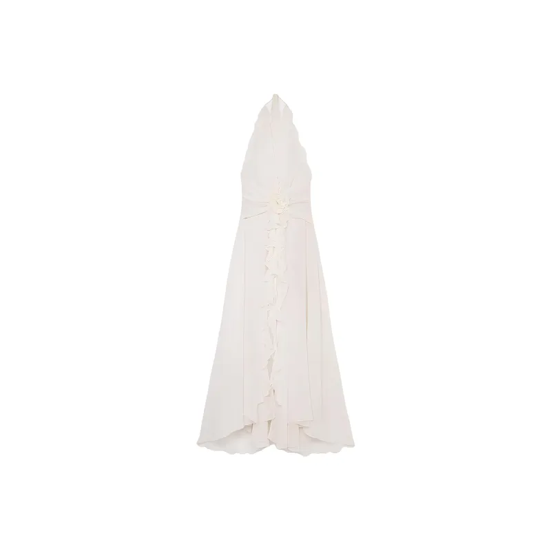 Blumarine Ruffled Rose detail Maxi Dress-0