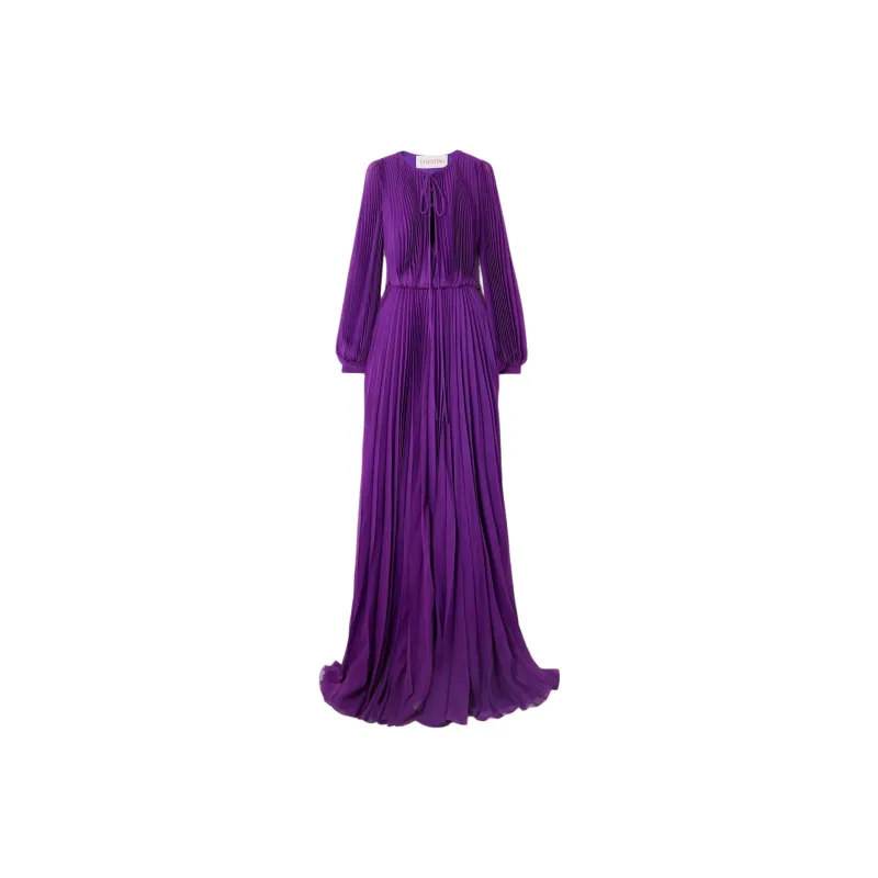 Valentino Long Sleeved Dress Women's Purple-0