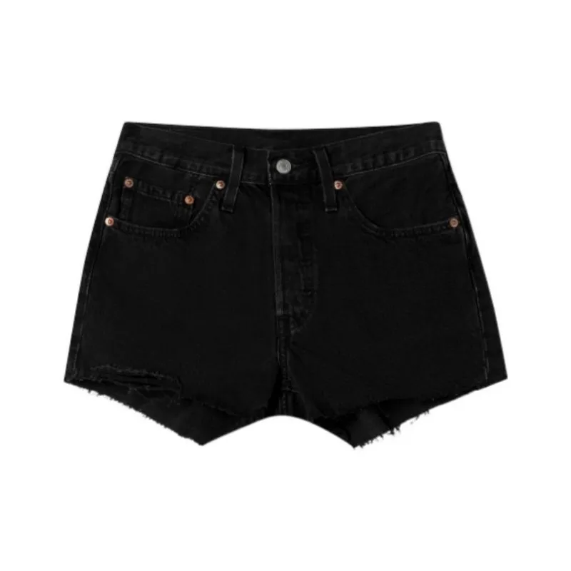 Levis Denim Shorts Women's Black 24 POIZON