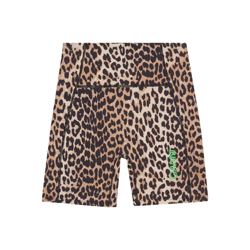 GANNI Leopard-print Cycling Shorts-0