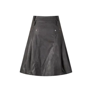FRLMK Casual Long Skirts Women's Gray