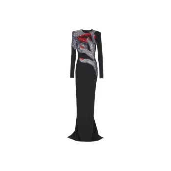 BALMAIN High Neck Maxi Dress
