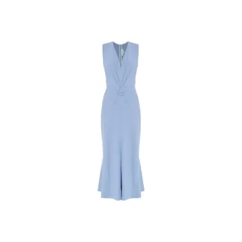 Victoria Beckham Exclusive Sleeveless Gathered Waist Midi Dress