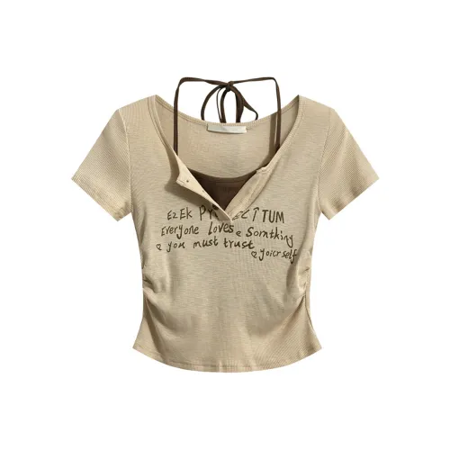 Mu Xiao Xin T Shirts Women's Coffee