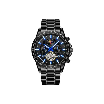 KANGOL Interstellar Series Automatic Mechanical Movement Stainless Steel Strap Watch Men's Watches Black Dial