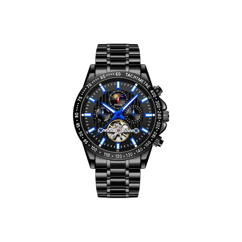 KANGOL Interstellar Series Automatic Mechanical Movement Stainless Steel Strap Watch Men's Watches Black Dial-30