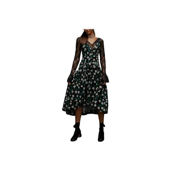 FREE PEOPLE Julep Midi Dress Slip Dresses Women's Black Combo
