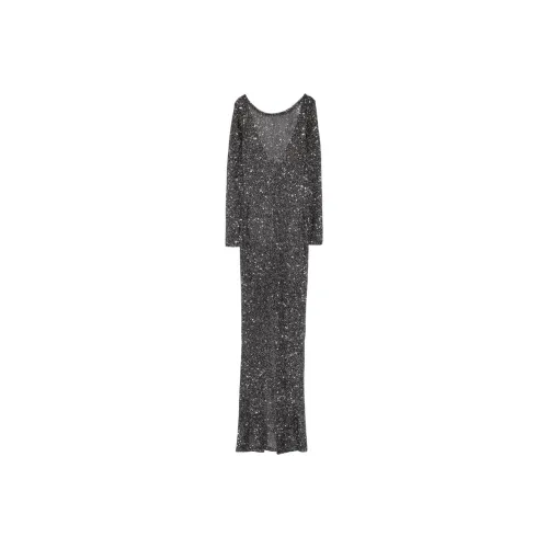 Alessandra Rich Sequinned Knitted Maxi Dress