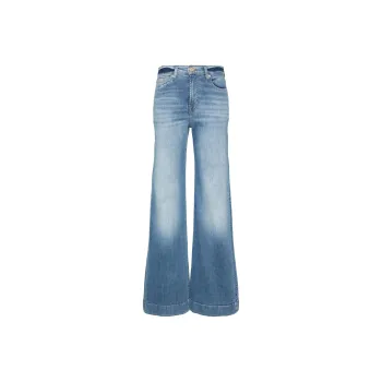 SEVEN FOR ALL MANKIND Modern Dojo Logo Embroidered Wide Leg Jeans