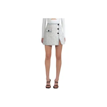 Self-portrait Casual Short Skirts Women's White Plaid