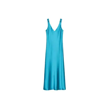 ZARA Slip Dress Women's Blue Green