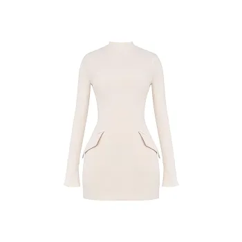HOUSE OF CB MAHALIA Long Sleeved Dress Women's CREAM/Cream White