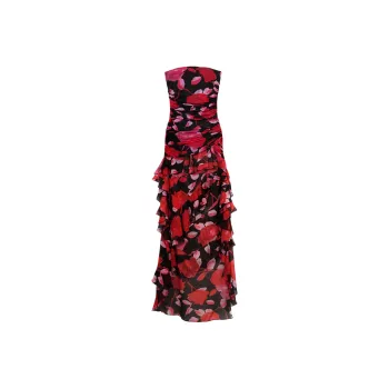 Blumarine Floral print Ruffled Maxi Dress