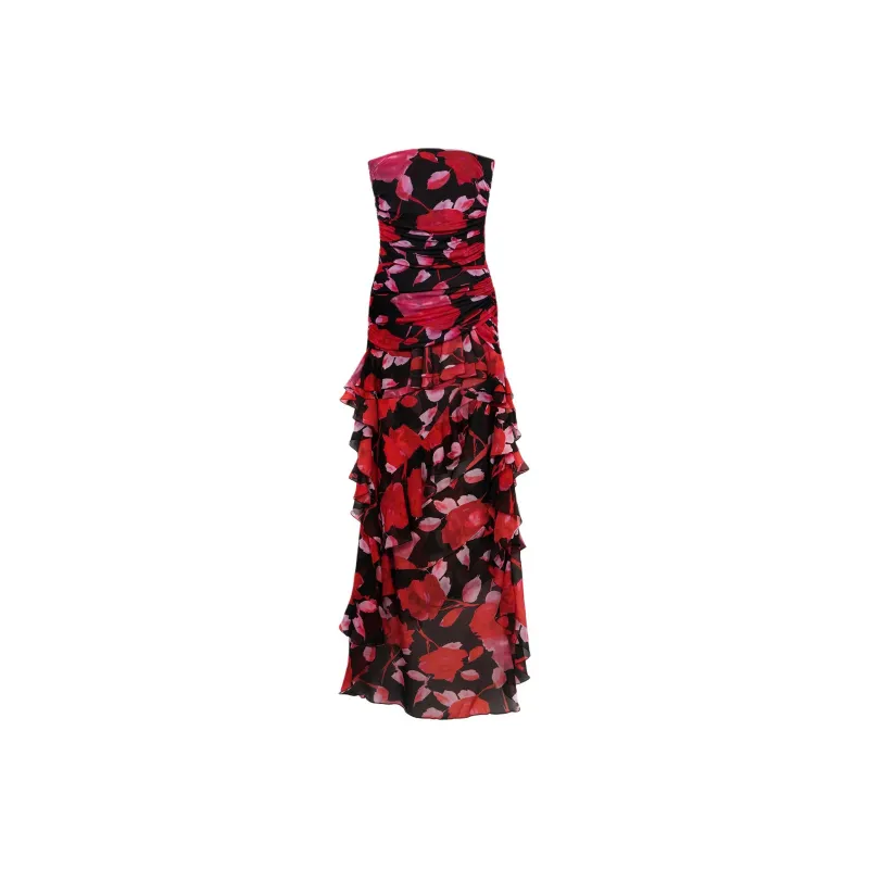 Blumarine Floral print Ruffled Maxi Dress-0
