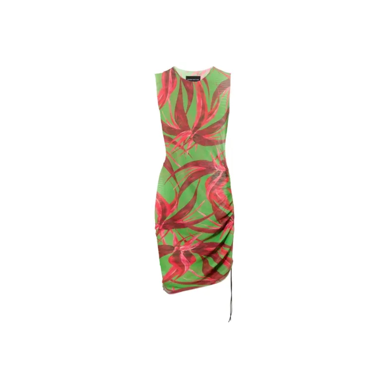 Louisa Ballou Botanical print Asymmetric Dress-0