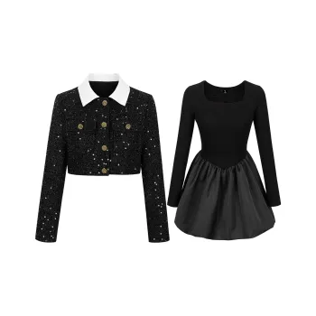 UPNANAWANG Skirt Set Women's Black