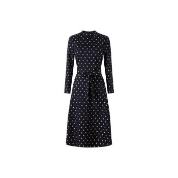 JZ. ANNAKRO Long Sleeved Dresses Women's Floral Dark Blue