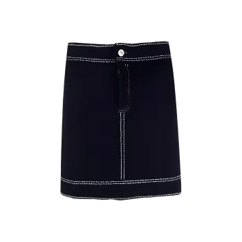 Barrie Contrast stitch Mini Skirt