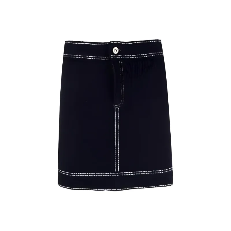 Barrie Contrast stitch Mini Skirt-0