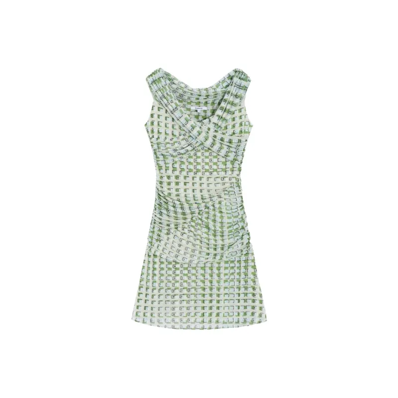 Bebe Sleeveless Dress Women's Green-0