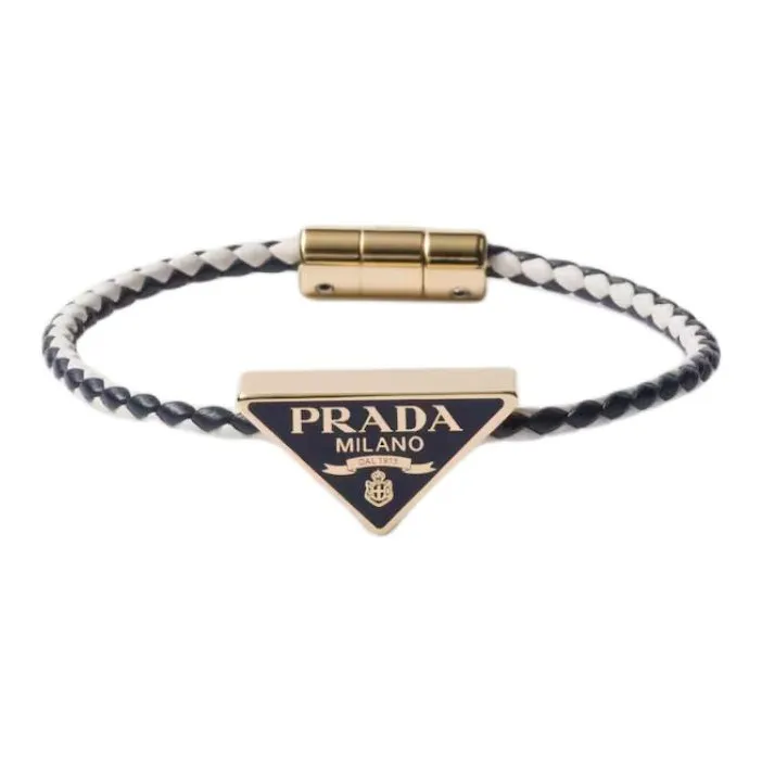 PRADA Metal, Enamel, Nappa Leather Bracelets Unisex White-0