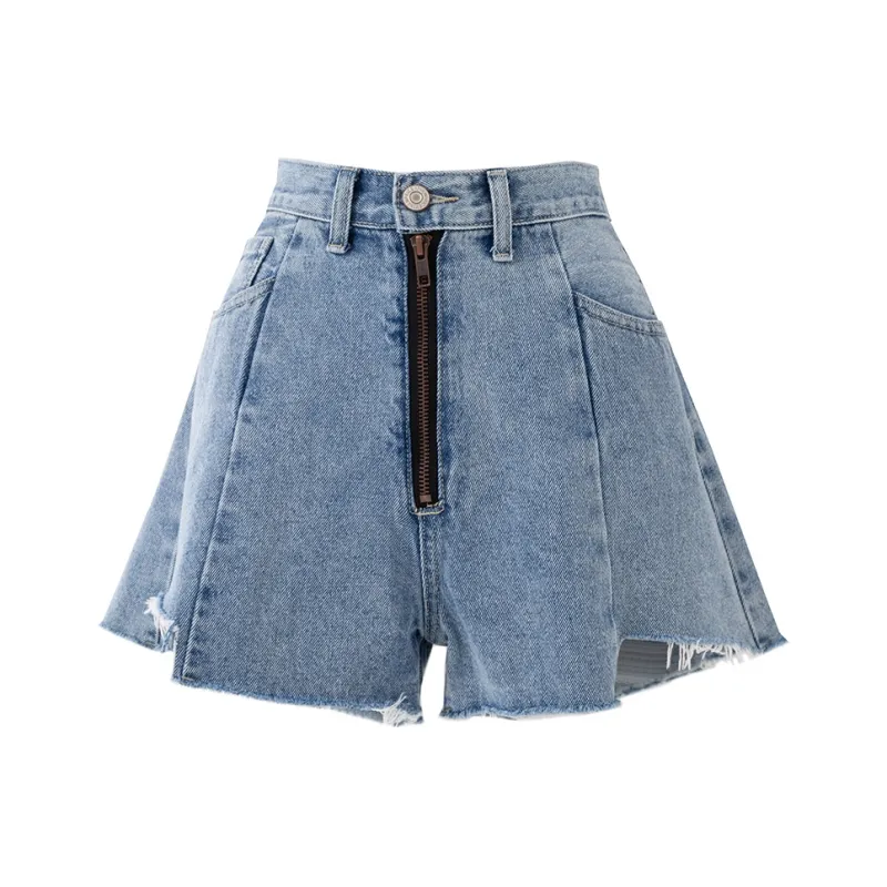 SOON FLOWER Denim Shorts Women's Light Blue-0