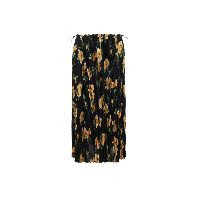 Balenciaga Floral Printed Ruched Waist Skirt-0