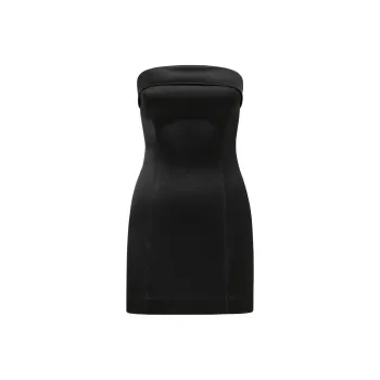ARITZIA Ten Shimmer Satin Tube Dress Sleeveless Dress Women's BLACK/Black