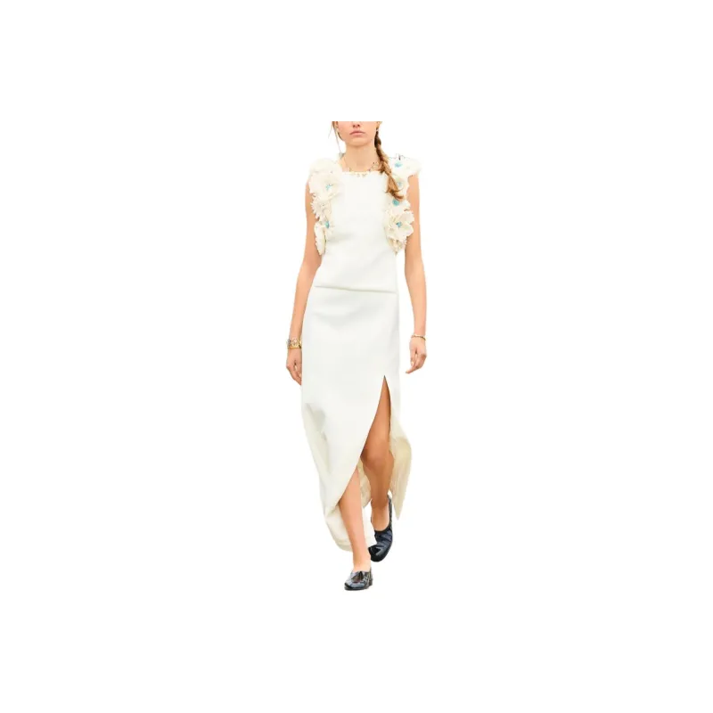 CHANEL 25C Early Spring Vacation Collection Sleeveless Dress Women's White-0