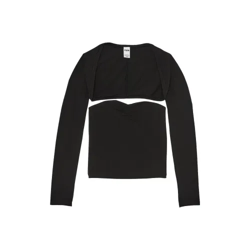 Victoria's Secret PINK Base Ballet Cotton Bolero&Tube TopSet/PB Casual Suit Women's Pure Black