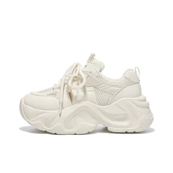 ZHR Light Shadow Graceful Step Abrasion Resistant Breathable Low Top Chunky Sneakers Women's Beige