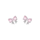 Bowknot-Pink Diamond S999 Fine Silver