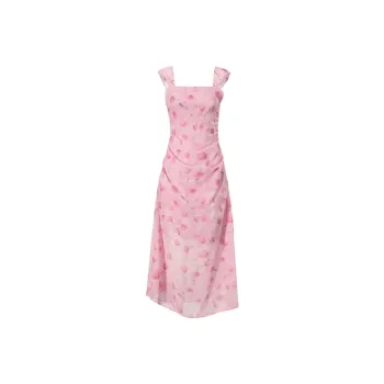 DOKZB Slip Dresses Women's Pink Mist Rose