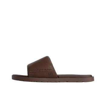 UGG Rubber Sole Abrasion Resistant Slide Slippers Men's Dark Brown