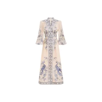 Zimmermann SS25 Summer Swimsuit Collection Long Sleeved Dress Women's Multicolor