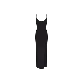 SKIMS FW24 SOFT LOUNGE CAMI SLIT LONG DRESS Slip Dress Women's ONYX/Onyx
