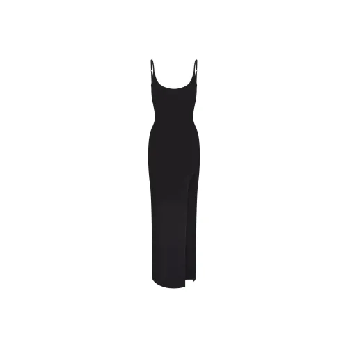 SKIMS FW24 SOFT LOUNGE CAMI SLIT LONG DRESS Slip Dress Women's ONYX/Onyx