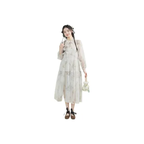 ZIHAN SS24 Skirt Set Women's Beige With Print