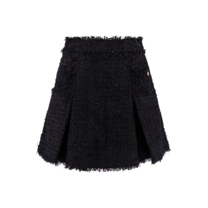BALMAIN Pleated Tweed Miniskirt-0