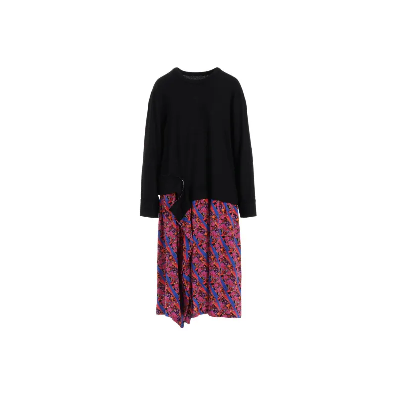 Yohji Yamamoto Ghost Princess, Collaboration Long Sleeved Dresses Women's Black-0