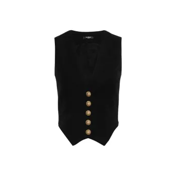 BALMAIN V-Neck Sleeveless Gilet