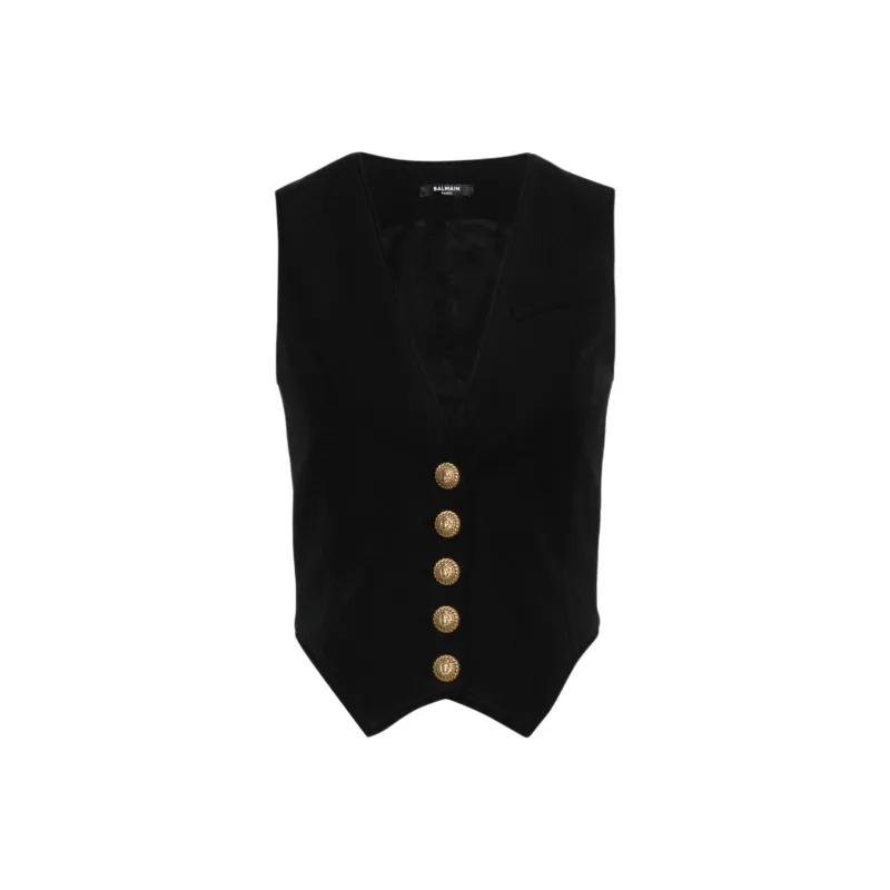 BALMAIN V Neck Sleeveless Gilet-0